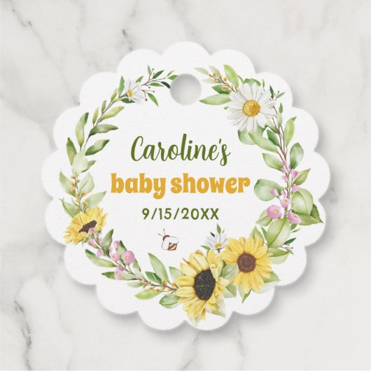 私がヒマワリの赤ちゃんシャワー植物ポット種子を成長するのを見る フェイバータグ (裏面)