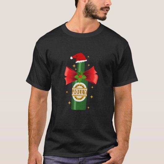 私がビールサンタすてきハット皮肉なクリスマスを得るとして Tシャツ (正面)