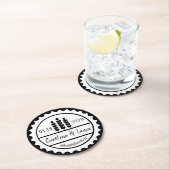 私がビール瓶の帽子をした前に醸造物 ラウンドペーパーコースター (インサイチュ)