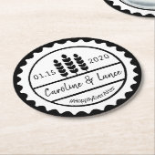 私がビール瓶の帽子をした前に醸造物 ラウンドペーパーコースター (アングル)