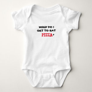 私がピザonsie.を食べることを得る時 ベビーボディスーツ