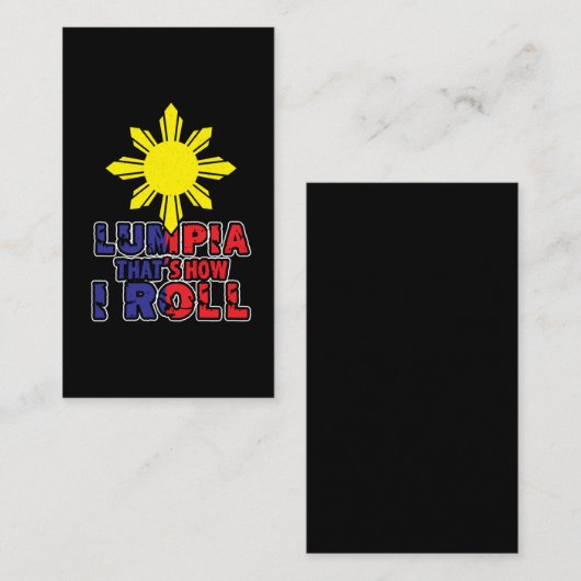 私がフィリピンの春巻をいかに転がるかであるLumpia 名刺 (正面/裏面)