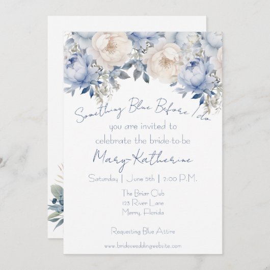 私がフローラする前に何か青 招待状 (正面/裏面)