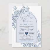 私がブライダルする前に何か青いChinoiserie 招待状 (正面)