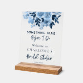 私がブライダルシャワーする前に何か青いエレガントもの アクリルサイン (傾斜)