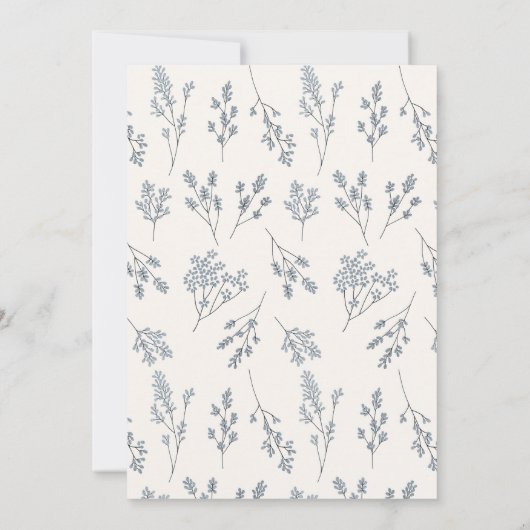 私がブライダルシャワーする前に何か青いエレガントもの 招待状 (裏面)