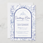 私がブライダルシャワーする前に何か青いエレガントもの 招待状 (正面)