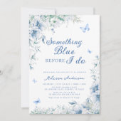 私がブライダルシャワーする前に何か青いエレガントもの 招待状 (正面)