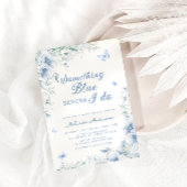 私がブライダルシャワーする前に何か青いエレガントもの 招待状