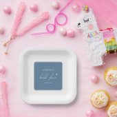 私がブライダルシャワーする前に何か青いスタイリッシュもの ペーパープレート (パーティー)