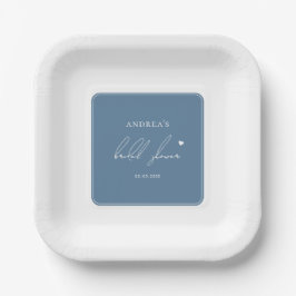 私がブライダルシャワーする前に何か青いスタイリッシュもの ペーパープレート