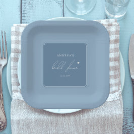 私がブライダルシャワーする前に何か青いスタイリッシュもの ペーパープレート