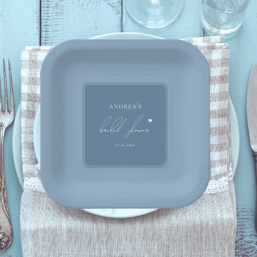 私がブライダルシャワーする前に何か青いスタイリッシュもの ペーパープレート