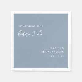 私がブライダルシャワーする前に何か青いモダンもの スタンダードカクテルナプキン