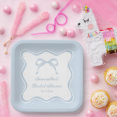 私がブライダルシャワーする前に何か青い弓 ペーパープレート (パーティー)