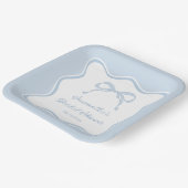 私がブライダルシャワーする前に何か青い弓 ペーパープレート (傾斜あり)