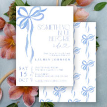 私がブライダルシャワーする前に何か青い弓