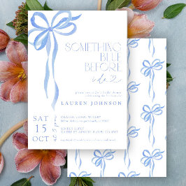 私がブライダルシャワーする前に何か青い弓 招待状