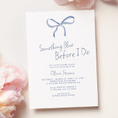 私がブライダルシャワーする前に何か青い弓 招待状