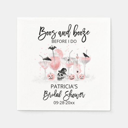 私がブライダルシャワーする前に酒と酒 スタンダードカクテルナプキン (正面)
