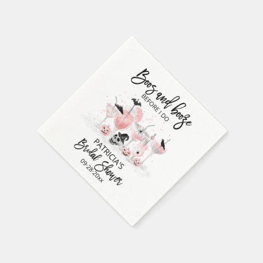 私がブライダルシャワーする前に酒と酒 スタンダードカクテルナプキン (角)