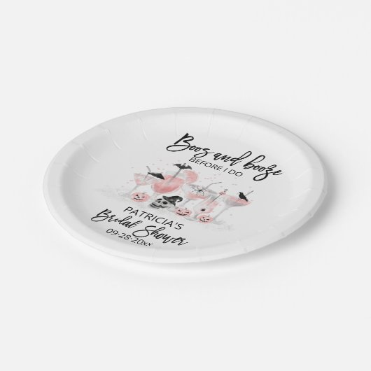 私がブライダルシャワーする前に酒と酒 ペーパープレート (アングル)