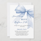 私がブライダルシャワーを弓をする前に何か青い 招待状 (正面)