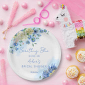 私がブライダルシャワーフローラする前に何か青 ペーパープレート (パーティー)