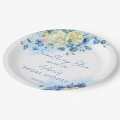 私がブライダルシャワーフローラする前に何か青 ペーパープレート (アングル)