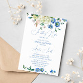 私がブライダルシャワーフローラする前に何か青 招待状