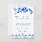 私がブライダルシャワーヴィンテージする前に何か青 サンキューカード (正面)