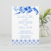 私がブライダルシャワーヴィンテージする前に何か青 招待状 (スタンド正面)