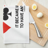 私がブリッジ遊ユーモアことわざを始めて以来 キッチンタオル (四つ折り)