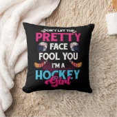 私がホッケーギかわいらしーであるあなたを顔に騙すな クッション (ブランケット)