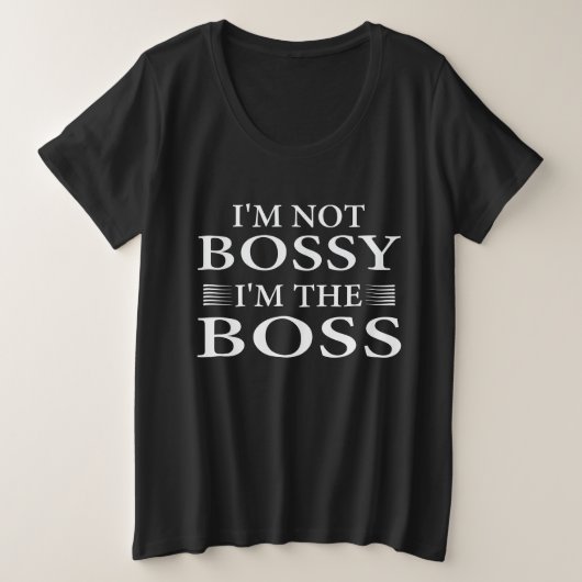 私がボスだから指示してるの プラスサイズTシャツ (デザイン正面)