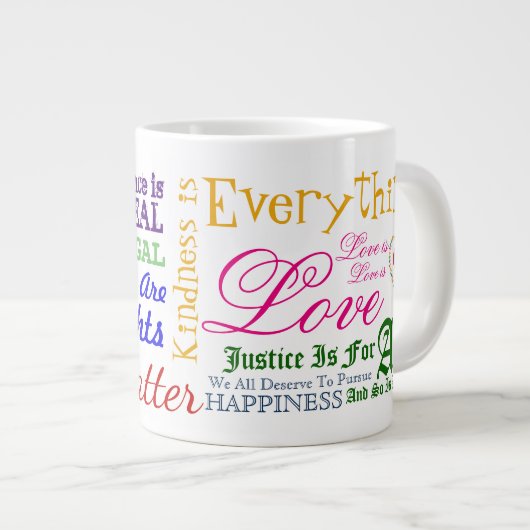 私がマグに信じる何を ジャンボコーヒーマグカップ (正面右)