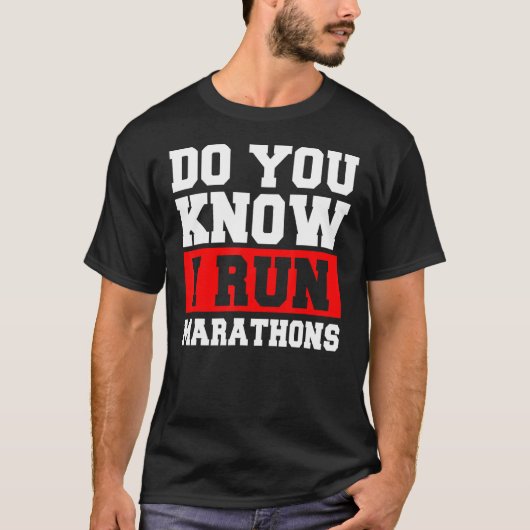 私がマラソン選手の走走走を知っているか Tシャツ (正面)