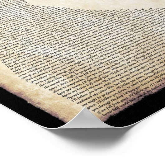 私がマンレディ後を追踊りソングリリックプリント ポスター (角)