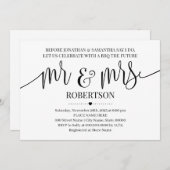 私がミスターとミセス·ウェディングシャワーのミニマリストをする前に 招待状 (正面/裏面)