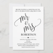 私がミセス・ウェディングシャワーをする前のミニマリスト 招待状 (正面)