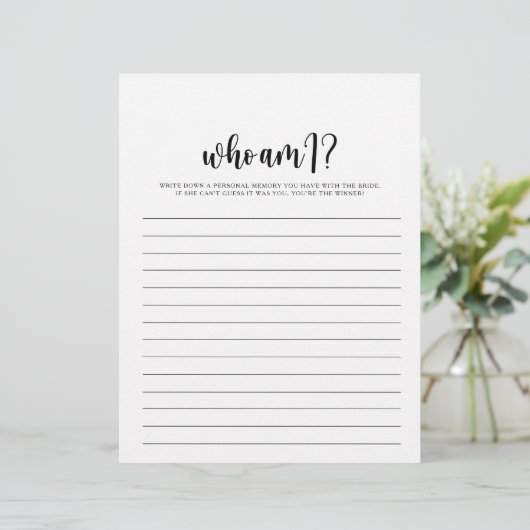 私がミニマリストのブライダルシャワーゲーム (スタンド正面)