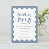私がモダンブライダルシャワーする前に何か青 招待状 (スタンド正面)
