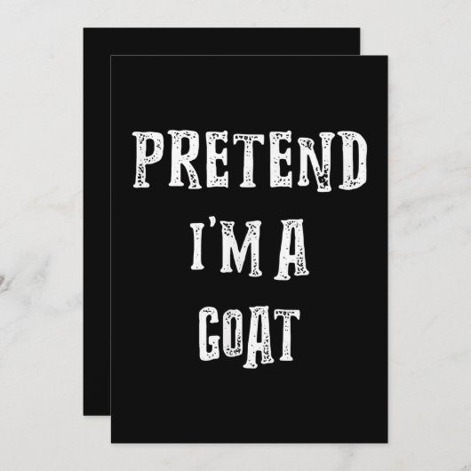 私がヤギのハロウィーンの衣装を着たふりをする セーブザデート (正面/裏面)