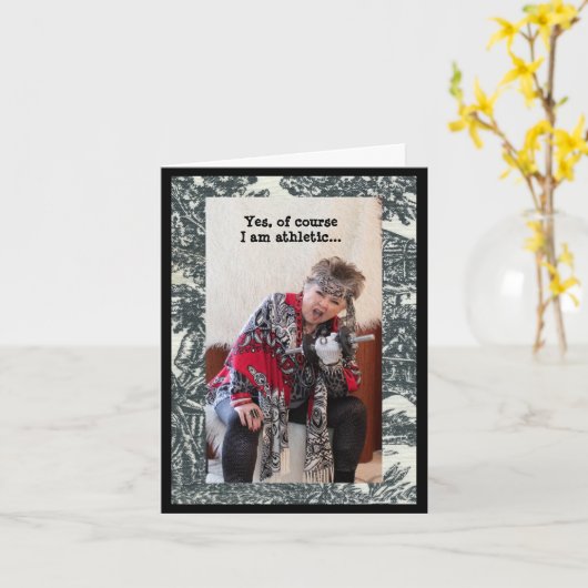 私がユーモアのある運動している証拠 カード (黄色い花)