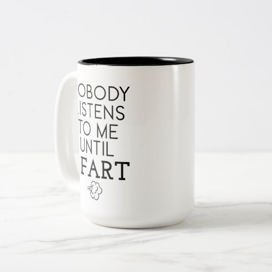 私がユ聞ーマことわざGIFを見るまでは誰も私には ツートーンマグカップ (正面左)