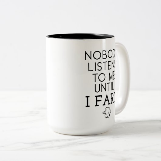 私がユ聞ーマことわざGIFを見るまでは誰も私には ツートーンマグカップ (正面右)