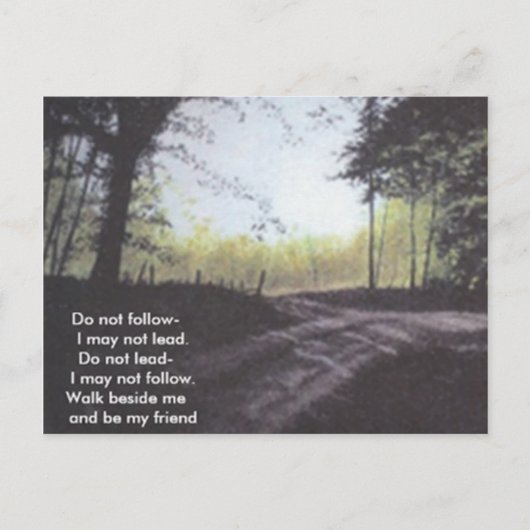私がリードし後を追てはならないかもしれない ポストカード (正面)