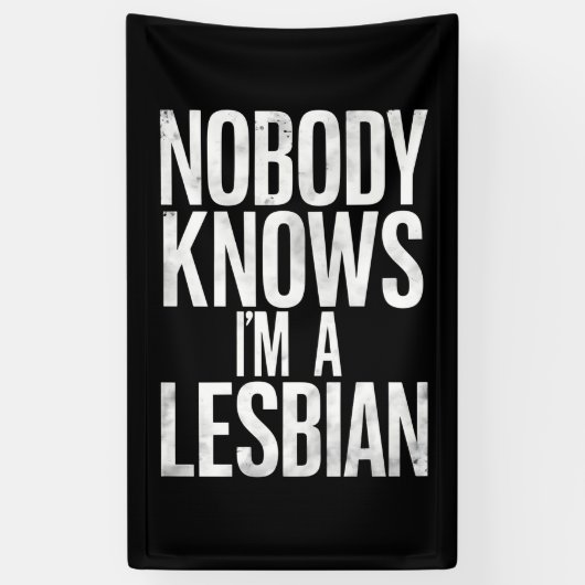 私がレズビアンのゲイプライドLBGTだって誰も知おもしろいらない 横断幕 (縦)