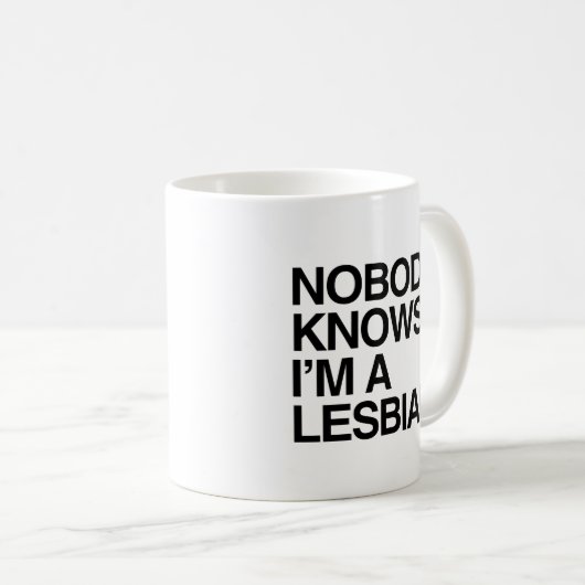 私がレズビアン- .pngであることをだれも知りません コーヒーマグカップ (正面右)