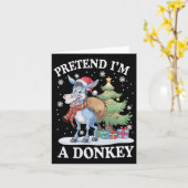 私がロバのクリスマスツリーとロバのおもしろい カード (黄色い花)